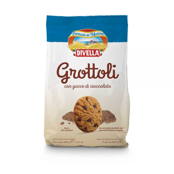 Divella - Grottoli Frollini con gocce di cioccolato - g400
