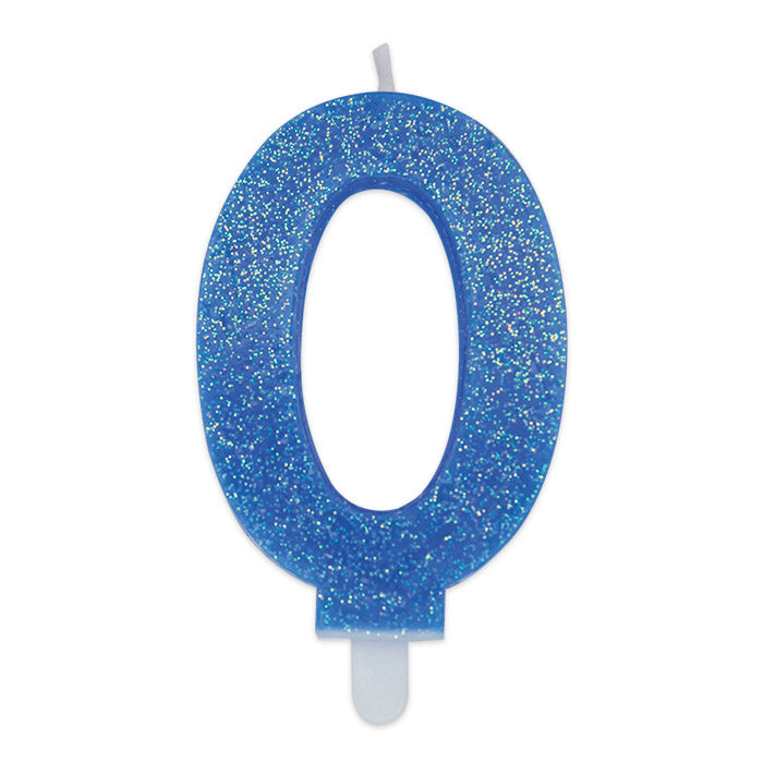 Candelina Numero Sweety Azzurra Glitter