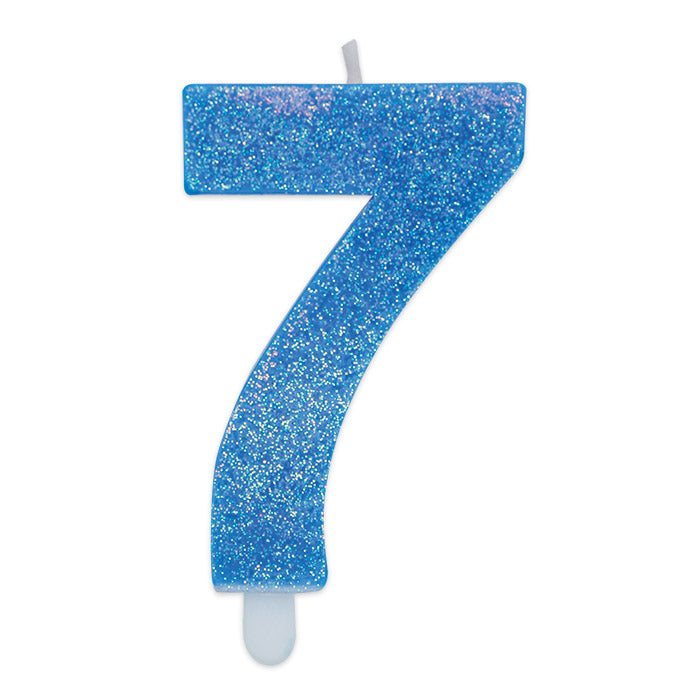 Candelina Numero Sweety Azzurra Glitter
