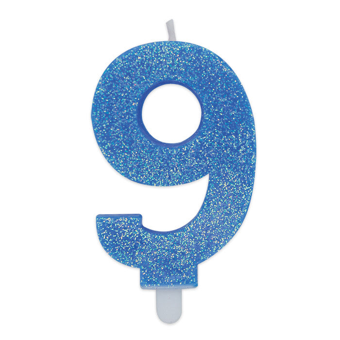 Candelina Numero Sweety Azzurra Glitter