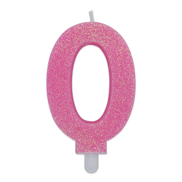 Candelina Numero Sweety Rosa Glitter
