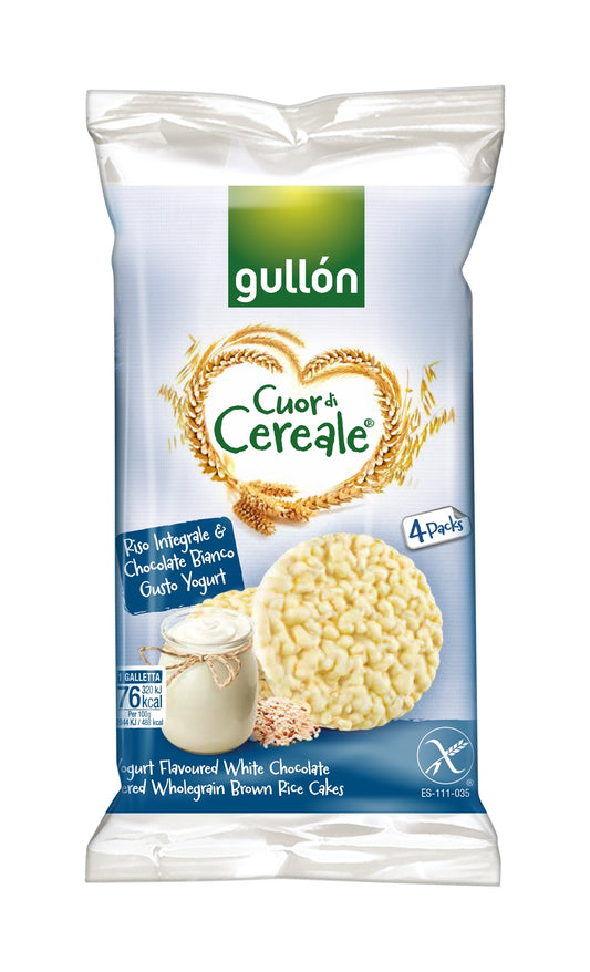 Gullon - Gallette di riso integrale con cioccolato bianco gusto yogurt senza glutine