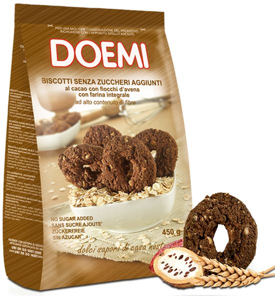 Doemi - Biscotti Cacao Avena Integrali senza zucchero - gr 500